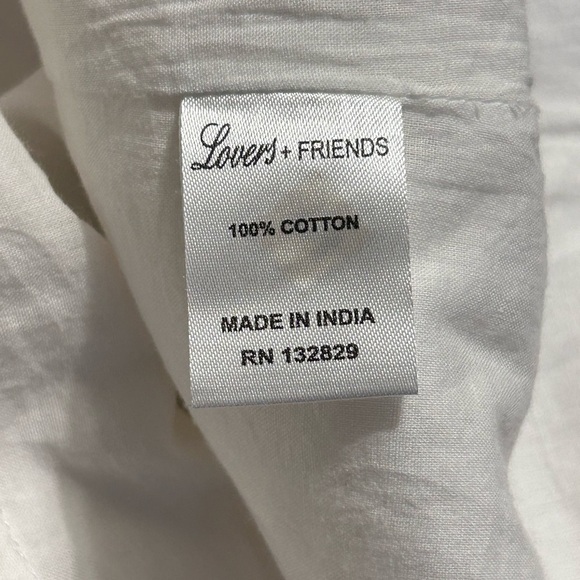 REVOLVE Lovers + Friends White Ruffle Lined Cotton Mini Dress Whimsical Women M - Picture 6 of 8